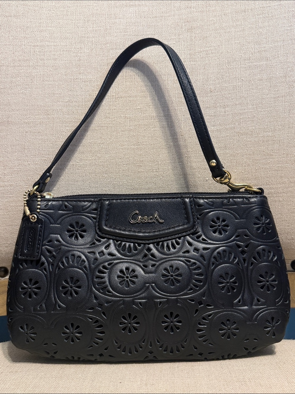 Coach Ashley Lace Leather Convertible Wristlet/Clutch